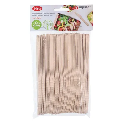 Produktbild von Alpina - Einweg-Holzmesser 16 cm 50 Stück