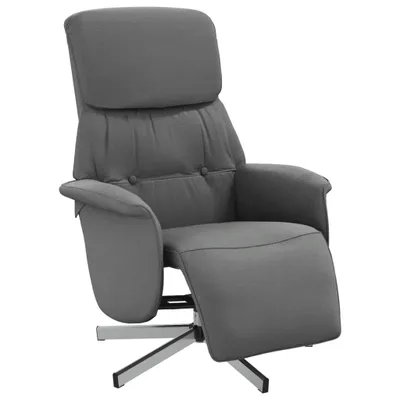 Zdjęcie produktu dla vidaXL Fotel Relax z podnóżkiem ciemnoszary materiał