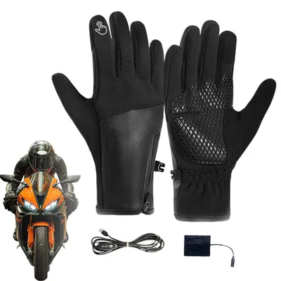 Produktbild von USB-beheizbare Vollfinger-Handschuhe, 3 Heizstufen, rutschfest, warme Winterhandschuhe für Herren ,ideal für Laptop, Outdoor & kalte Wintertage