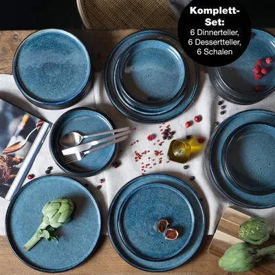Produktbild von Moritz & Tafelservice 18-tlg Blau Reaktiv