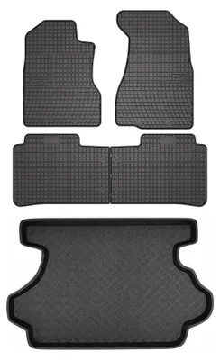 Productafbeelding van Rubberen automatten + kofferbakmat voor Honda CR-V I 1995-2001 – 5-delig, zwart, op maat – Wielganizator SolidPRO