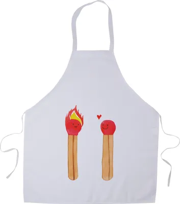 Produktbild von Mr. & Mrs. Panda Latzschürze Streichhölzer - Weiß - Geschenk, Liebesbeweis, Küchenzubehör, Vorbinder, Grillschürze, Grill Schürze, Kochschürze, Liebesgeschenk, Freundin