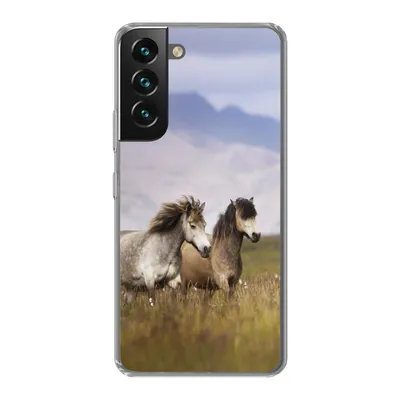 Produktbild von MuchoWow® Handyhülle Schutzhülle Hülle für Samsung Galaxy S22 Plus Pferde - Gras - Berge Silikon Softcase Handy Hülle - Schutzabdeckung