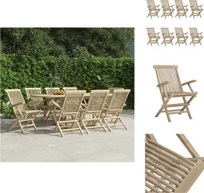 Produktbild von vidaXL Gartenstühle 8 Stk. Klappbar Grau 56x61x89 cm Massivholz Teak -  Gartenstühle