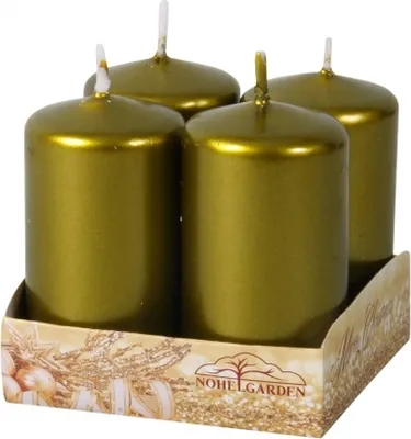 Obrázek produktu pro Nohel Garden Svíčka adventní metalická lesklá d4x8cm 4ks