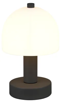 Produktbild von Tischlampe - H 18,5 cm - Schwarz - Weiß - Kunststoff - Metall