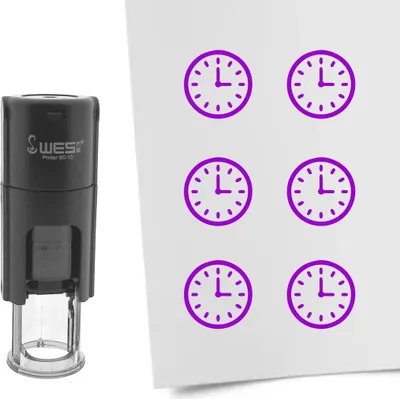Produktbild von CombiCraft Selbstfärbender Stempel 'Uhr' in der Farbe Lila, Ø10mm