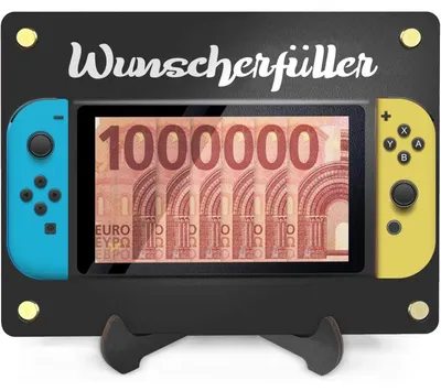 Productafbeelding van Houten geldkado met voet, gaming decoratie, 20,5 x 15 x 0,4 cm