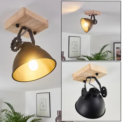 Produktbild von Mot »Mot« Wandlampe aus Metall und Holz in Schwarz/Braun