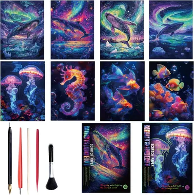 Productafbeelding van Doe-het-zelf knutselsets voor kinderen en volwassenen - Magic Rainbow A4 - Kraspapier voor Kerstmis