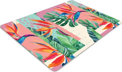 Produktbild von Stuhlunterlage Bürostuhlunterlage 120 cm x 90 cm Bodenmatte Bürostuhlunterlage - Tropisches Mosaik