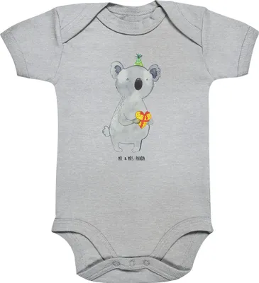 Produktbild von Mr. & Mrs. Panda Strampler Baby Koala Geschenk 12. - 18. Monat - Heather Grey - Party, babykleidung body, strampelanzug, Geburtstag, Babybody, overall