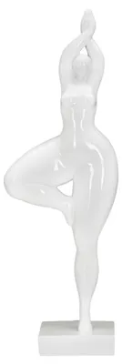 Immagine prodotto di Mauro Ferretti - Figurina di yoga in posizione eretta - Donna Yoga - 16x9x45,8 cm - bianca
