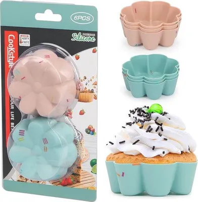 Produktbild von Famanu Backform Set 6-teilig - Silikon in Rosa und Blau