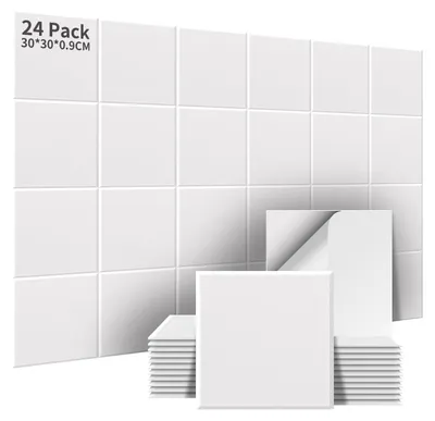 Productafbeelding van Zelfklevende akoestische panelen, 24 stuks, 30x30x0,9 cm, voor wanddecoratie