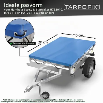 Immagine prodotto di Telo per rimorchio, colore blu, in PVC - 211 x 116 cm - Impermeabile