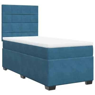 Produktbild von Boxspringbett mit Matratze Blau 90x200 cm Samt