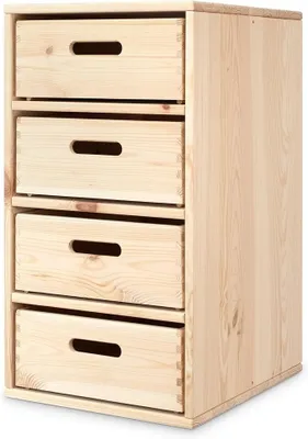 Produktbild von Regal für Kinderzimmer – Praktisches Aufbewahrungssystem aus Kiefer für Spielzeug und Ordnung | 4 Fächer |Groß (630 mm)
