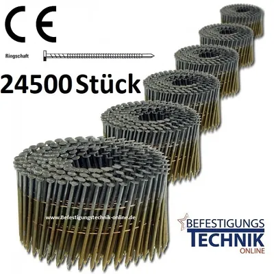Produktbild von 2,03x35mm Ringschaft blank Coilnägel drahtmagaziniert 16° Bostitch für Coilnagler 24,5M B