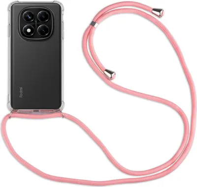 Produktbild von Handykett für Xiaomi Redmi Note 14 Pro 5G Hülle mit Kordel Handyhülle mit Band in Rosa