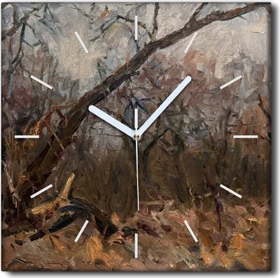 Produktbild von Coloray Uhr auf Leinwand 30x30 cm Wand Uhr Dekoration Wohnzimmer Segeltuch weiße Zeiger -Landschaft