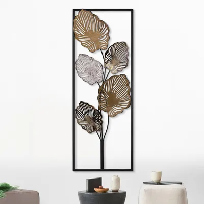 Obrázok produktu pre Wallity, kovová dekorácia na stenu, ručne maľovaná, rozmer 32 x 4 x 90 cm, 100% kov