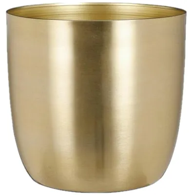 Obrázok produktu pre Sľudové dekorácie Alano kvetináč - H21 x Ø22 cm - kov - zlatá