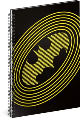 Produktbild von Spiralblock A5 liniert - Notizbuch für Kinder, Schule, Büro - Notizblock mit 60 Seiten (Batman - Circles)