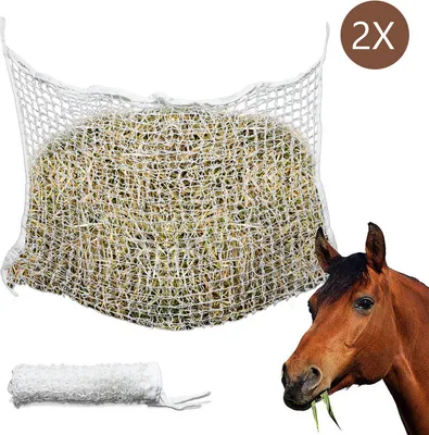 Produktbild von SWANEW Heunetz Heuraufe Beschäftigungsnetz Heusack Futternetz, Pferde extra engmaschig 3cm Netz 2 Stück 160 x 100cm