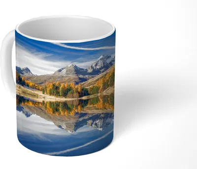 Produktbild von MuchoWow® Tasse Kaffeetasse Kaffeebecher 350 ml Alpen - Berge - Wald Teetasse - Fototasse - Becher - Keramikbecher - Teebecher - Kaffeetasse - Bürotasse