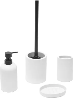 Produktbild von SAT FEEL Bad Accessoires Set aus Keramik, weiß matt