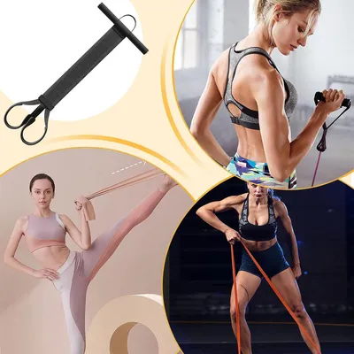 Produktbild von Vielseitiges Widerstandsband mit Pedalen, 54 kg, für Yoga, Pilates, Fitnessstudio, Krafttraining, Klimmzüge und Bauchmuskeltraining