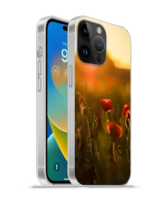 Produktbild von MuchoWow® Handyhülle Schutzhülle Hülle für Apple iPhone 14 Pro Max Mohn - Sonnenuntergang - Gold Silikon Softcase Handy Hülle - Hardcover