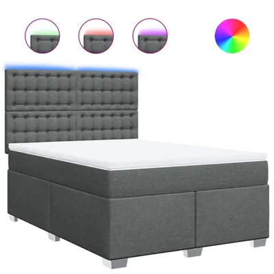 Produktbild von vidaXL Boxspringbett mit Matratze Dunkelgrau 140x190 cm Stoff