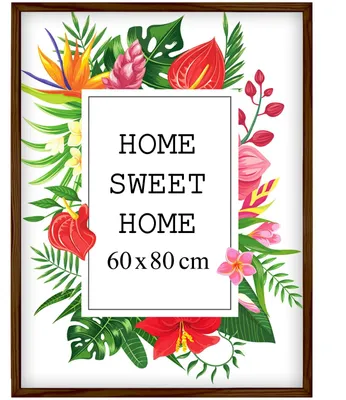 Produktbild von MG Design Braun Bilderrahmen 60 x 80 cm - Aus echtem Holz mit Acrylglas, zum Aufhängen & Aufstellen, für Fotos, Poster & Puzzle