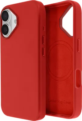Produktbild von Avizar, MagSafe Schutzhülle für iPhone 16 aus hochwertigem Kunstleder, Rot