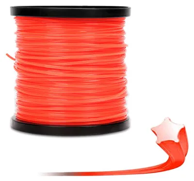 Produktbild von Faziango Mähfaden 100M Rund/Stern/6-skant Trimmerfäden Ersatz 2,4mm Orange