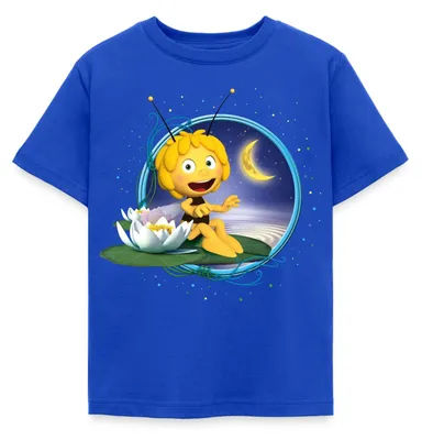 Produktbild von Spreadshirt Biene Maja Mondschein Kinder T-Shirt, 98/104 (3-4 Jahre), Royalblau