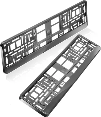 Produktbild von 2 Kennzeichenhalter | graphit chrom | Kfz Kennzeichenhalterung für PKW