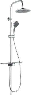 Zdjęcie produktu dla SCHÜTTE zestaw prysznicowy AQUASTAR, deszczownica i półka, chrom/antracyt