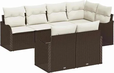 Immagine prodotto di Set divano da giardino vidaXL in polyrattan marrone