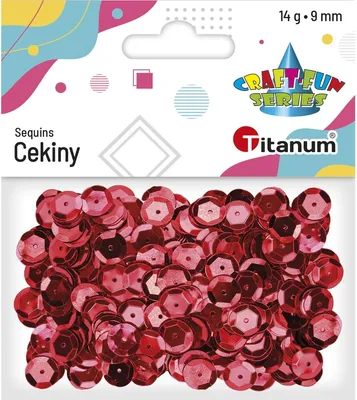 Produktbild von Runde Pailletten 9mm x 14g metallisch rot Titanum