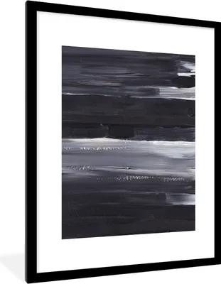 Produktbild von MuchoWow® Gerahmtes Poster Farbe - Abstrakt - Schwarz 60x80 cm - Poster mit Schwarzem Bilderrahmen Wandposter Rahmen Foto Bilder - Wohnzimmer - Dekorationen - Prämie