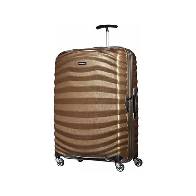 A gold and brown Samsonite trolley is shown against a white background.