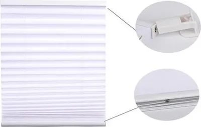 Produktbild von Plissee Indoor 20 mm - 130 - Weiß - 60 Wohnzimmer Rollo Faltrollo Klemmträger Blickdicht ohne Bohren Montage Easyfix Sonnenschutz Sichtschutz Plisse Büro Schlafzimmer Küche Ausstattung
