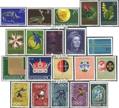 Produktbild von Briefmarken Liechtenstein 1971 Mi 536-555 (kompl.Ausg.) Jahrgang 1971 komplett gestempelt Landesmuseum