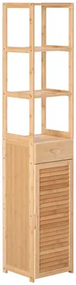 Produktbild von kleankin Badezimmerschrank, Badschrank aus Bambus, Badezimmermöbel Naturholz