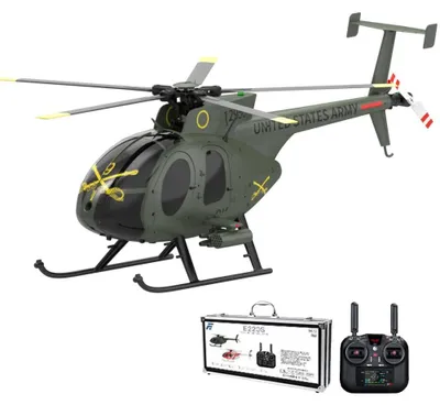 Produktbild von MD500 E220S - 1:16 RTF RC Helikopter - GPS und optischer Flow - TOF LiDAR Höhenhaltung - 2,4 GHz 6-Kanal Fernsteuerung - Dual Brushless Motoren - Grün 1B