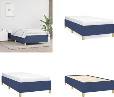 Image de vidaXL Cadre de lit bleu 90x190 cm Tissu - Cadre de lit - Cadre de lit - Lit