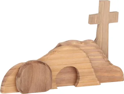 Produktbild von Osterszene Dekoration handgefertigtes Holz leeres Grabkreuz für Party -Home -Hochzeit